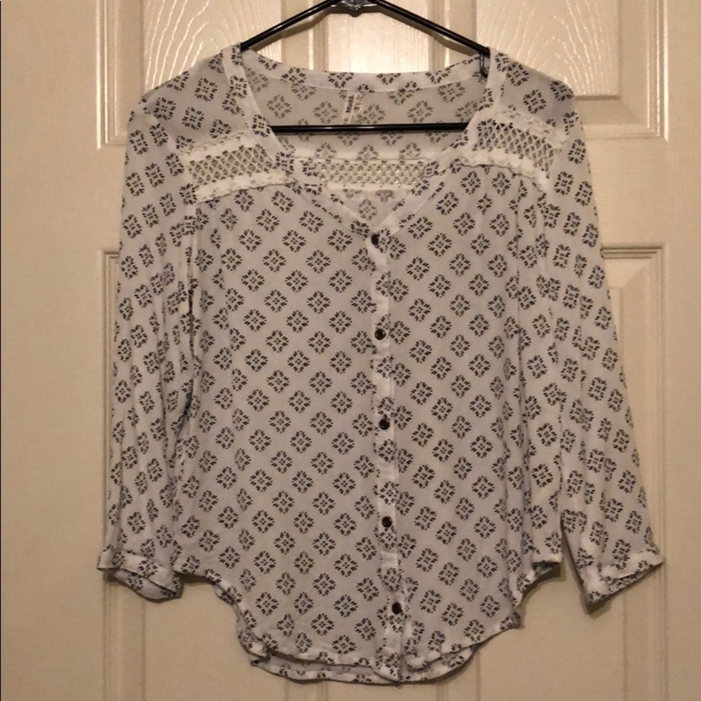 White button up blouse